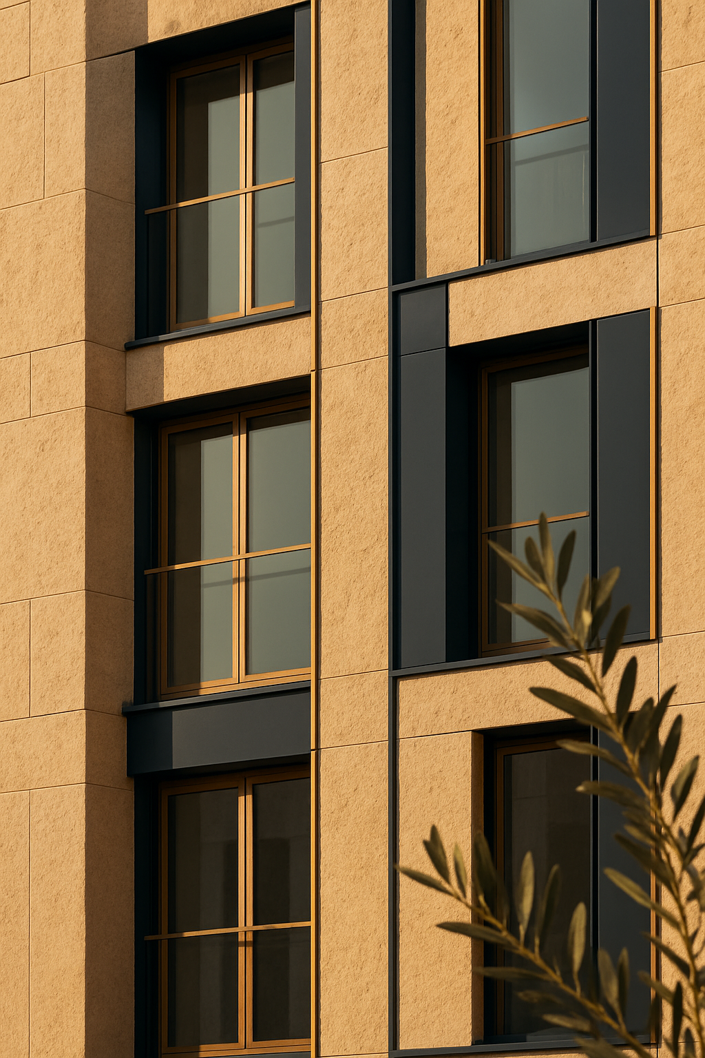 Modern Croatian apartment building facade detail